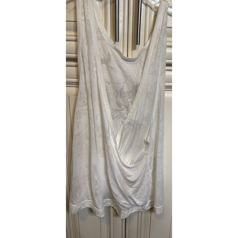 Varley Women's Burnout Melba Sleeveless Athleisure Muscle Tank Top White Large